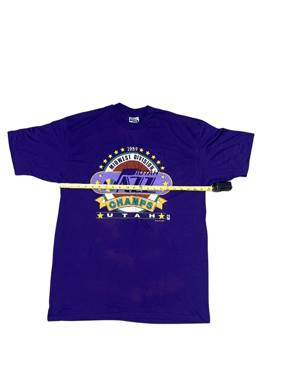 Hanes Salem 1989 Utah Jazz Midwest Division Champs Graphic Tee Purple Size XL